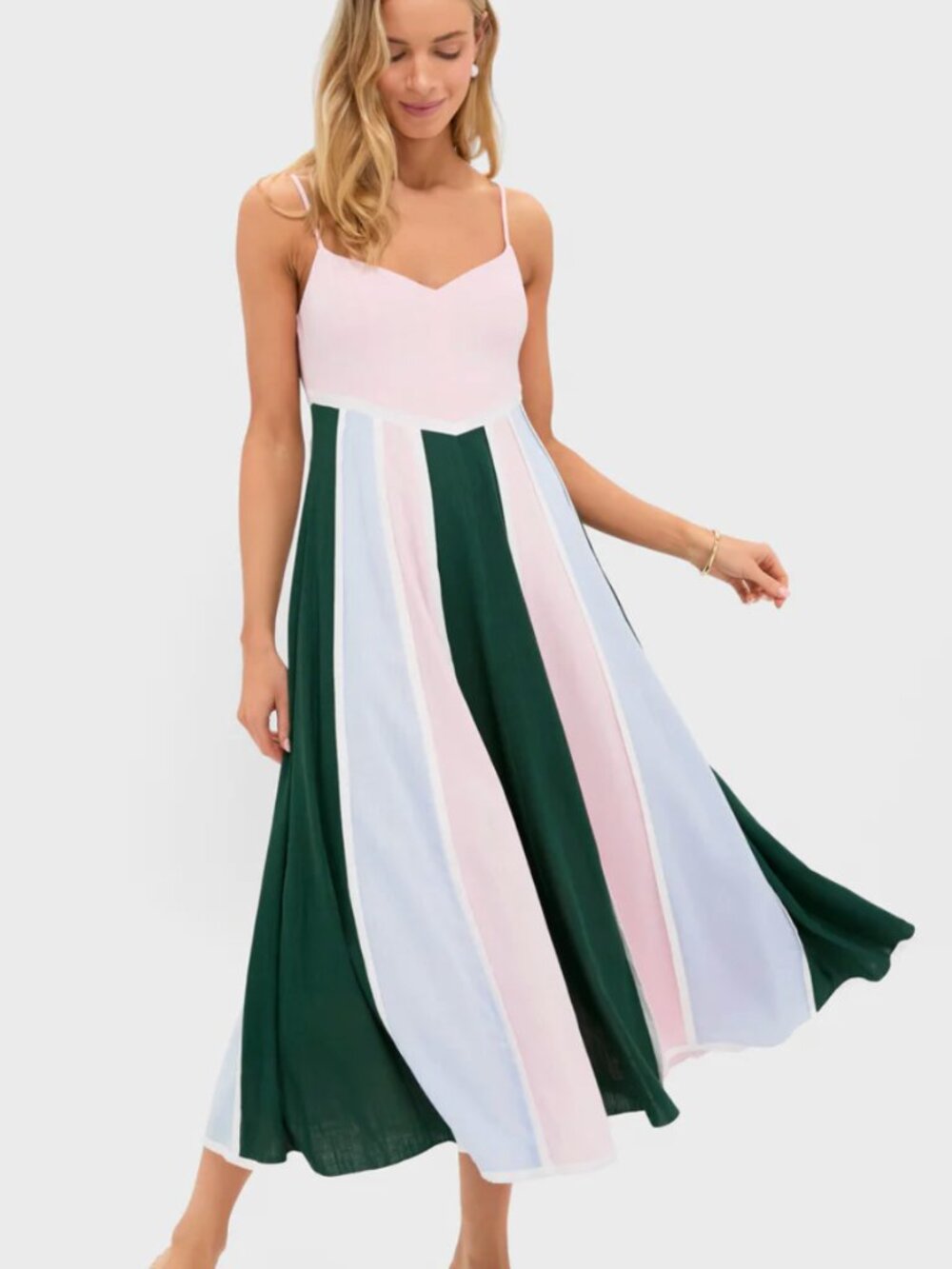 NWT Tuckernuck Baxter Maxi Dress | Size L | Pink Blue Green Maxi